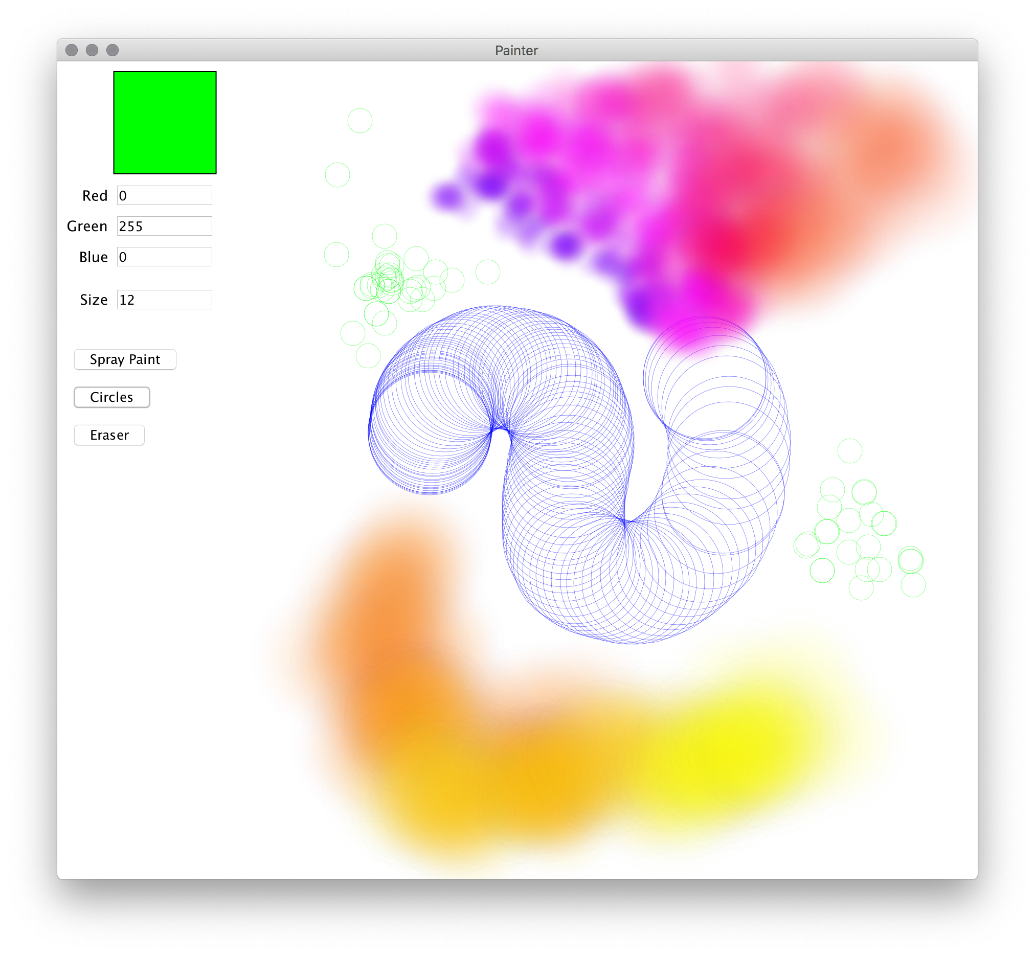 screenshot of the finished painter program