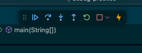 the VS Code debug toolbar